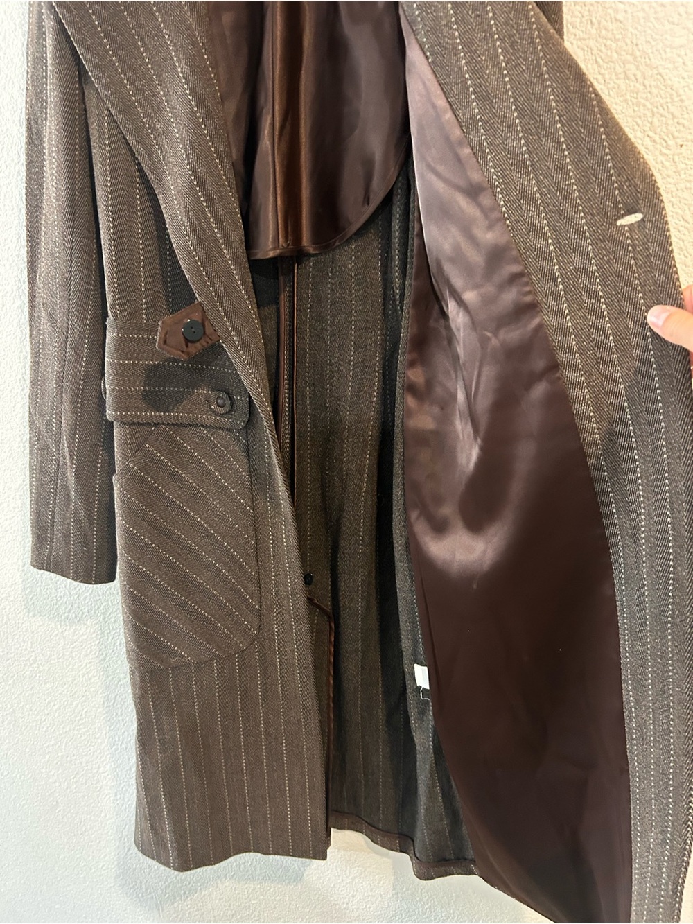 Vintage Louis Verdad Pinstripe Suit Trench Coat. View 5